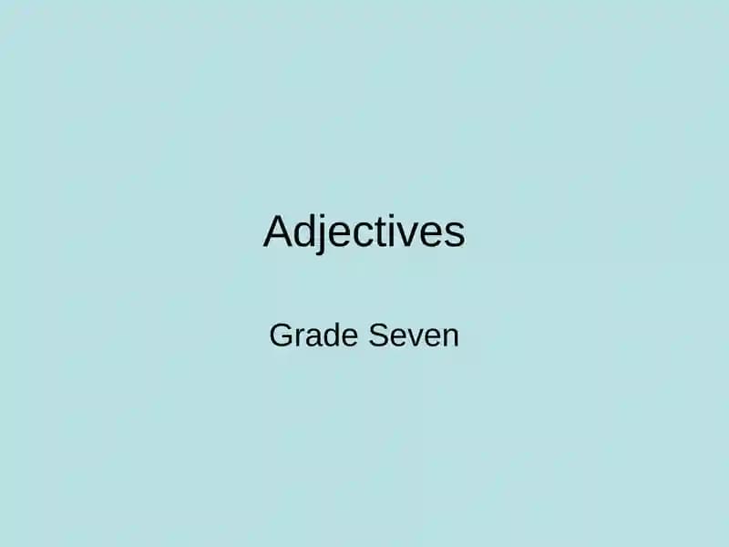 Adjectives