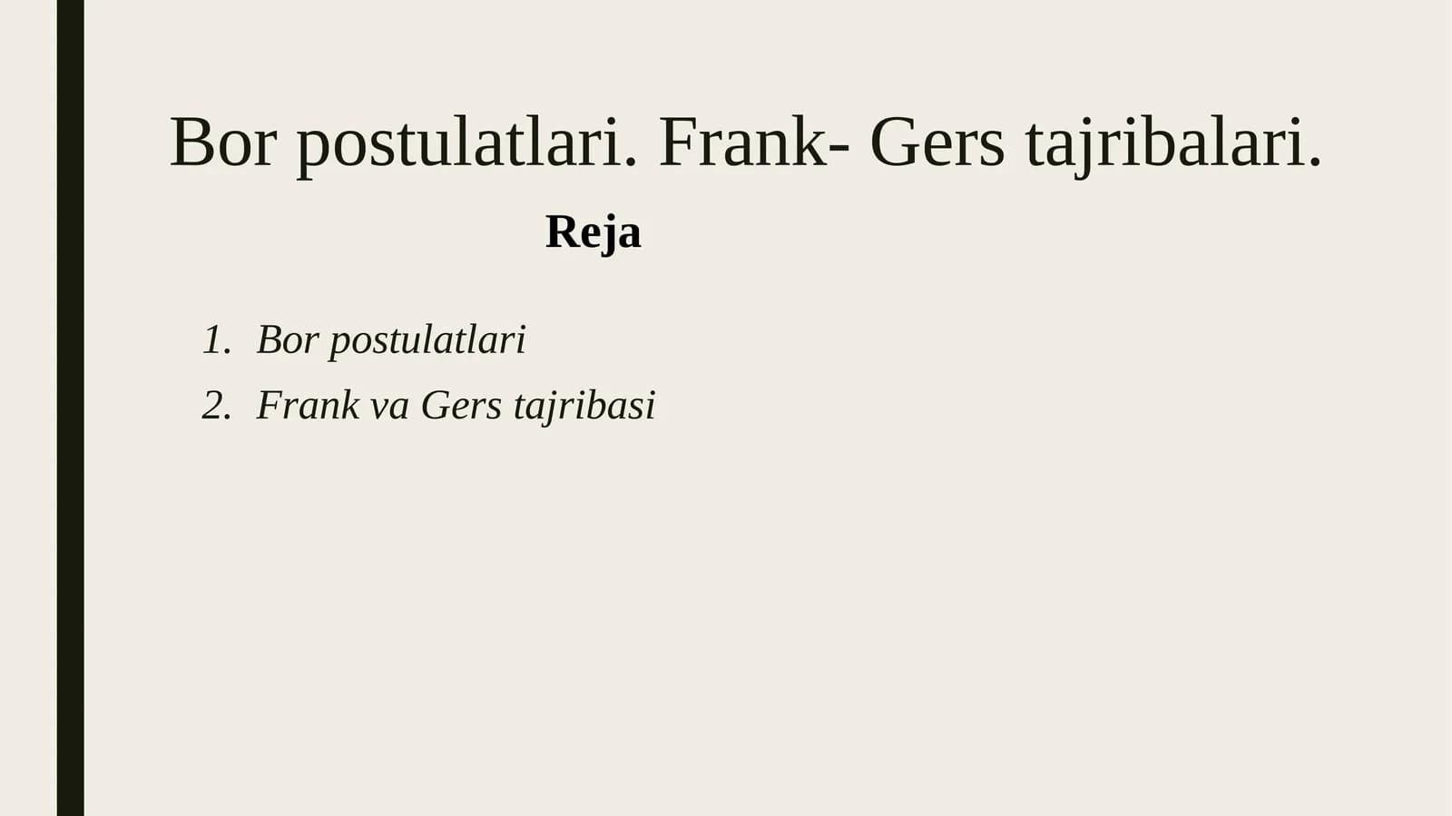 Bor postulatlari