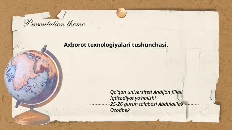 Axborot texnologiyalari tushunchasi