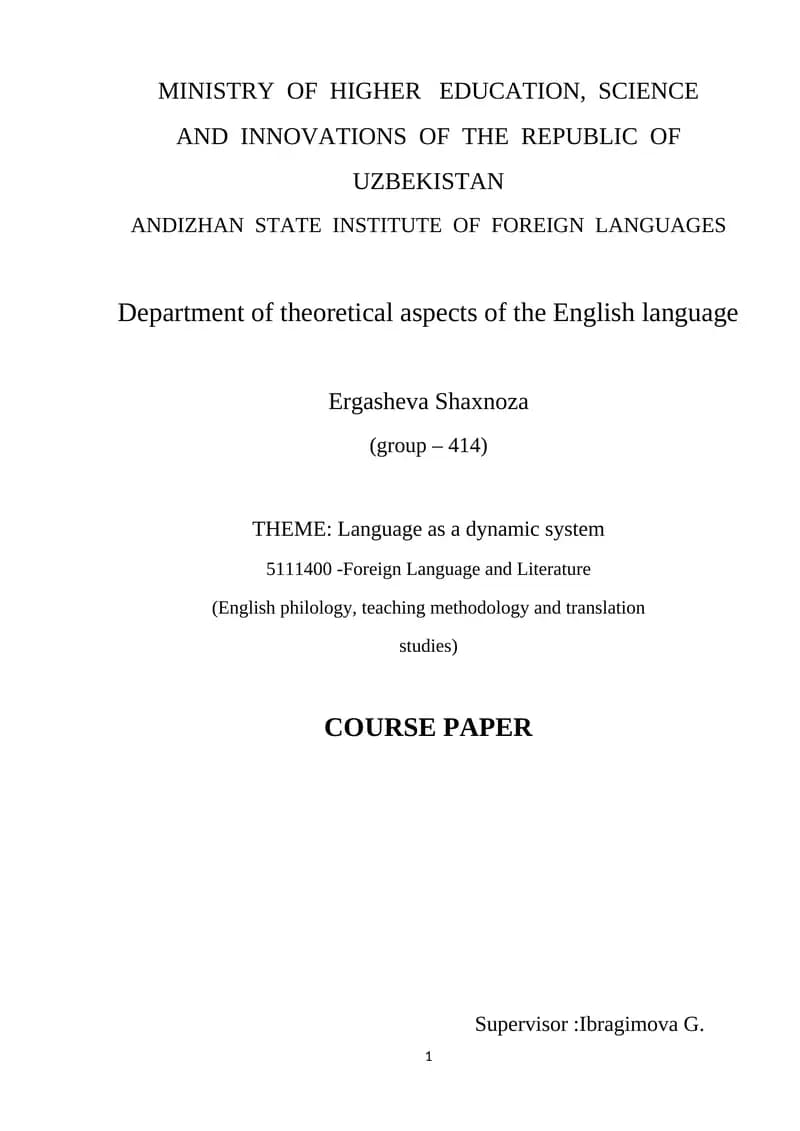 Language as a dynamic system