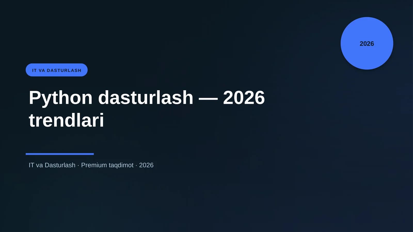 Python dasturlash — 2026 trendlari