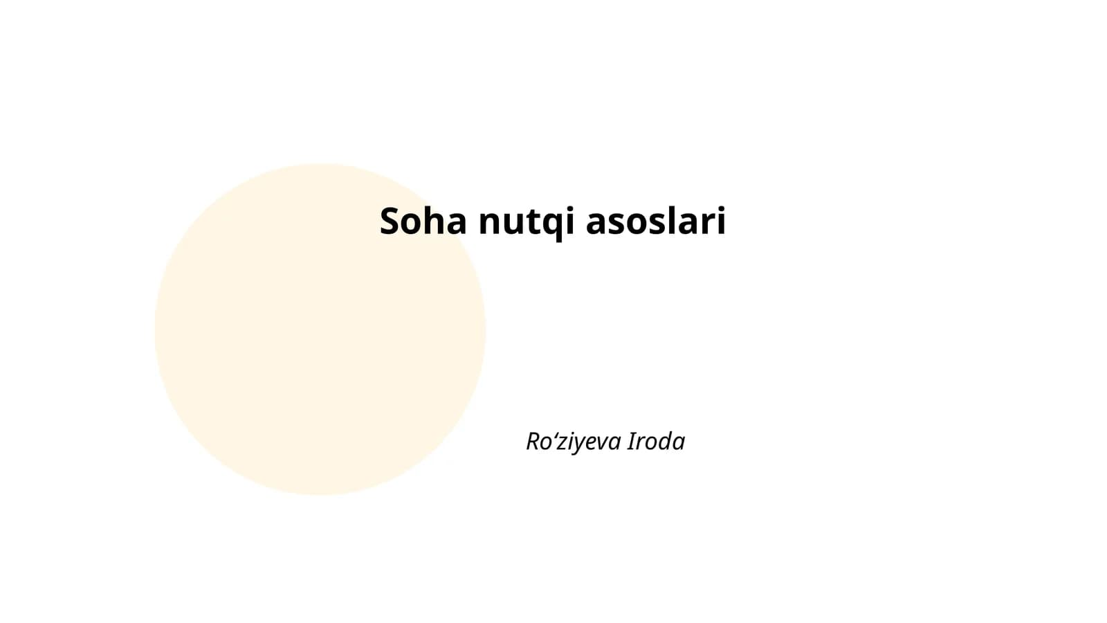 Soha nutqi asoslari