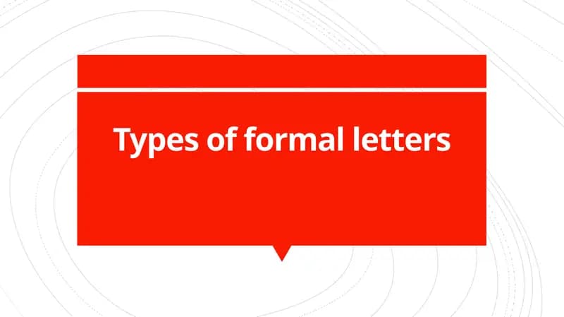 Types of formal letters