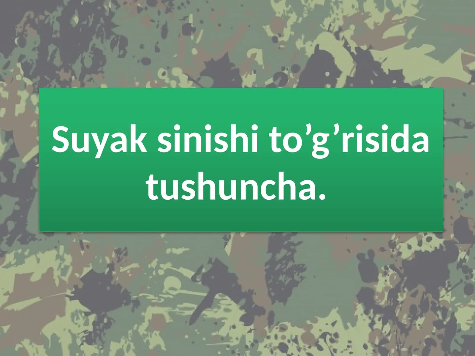 Suyaksinish ito’g’risida tushuncha