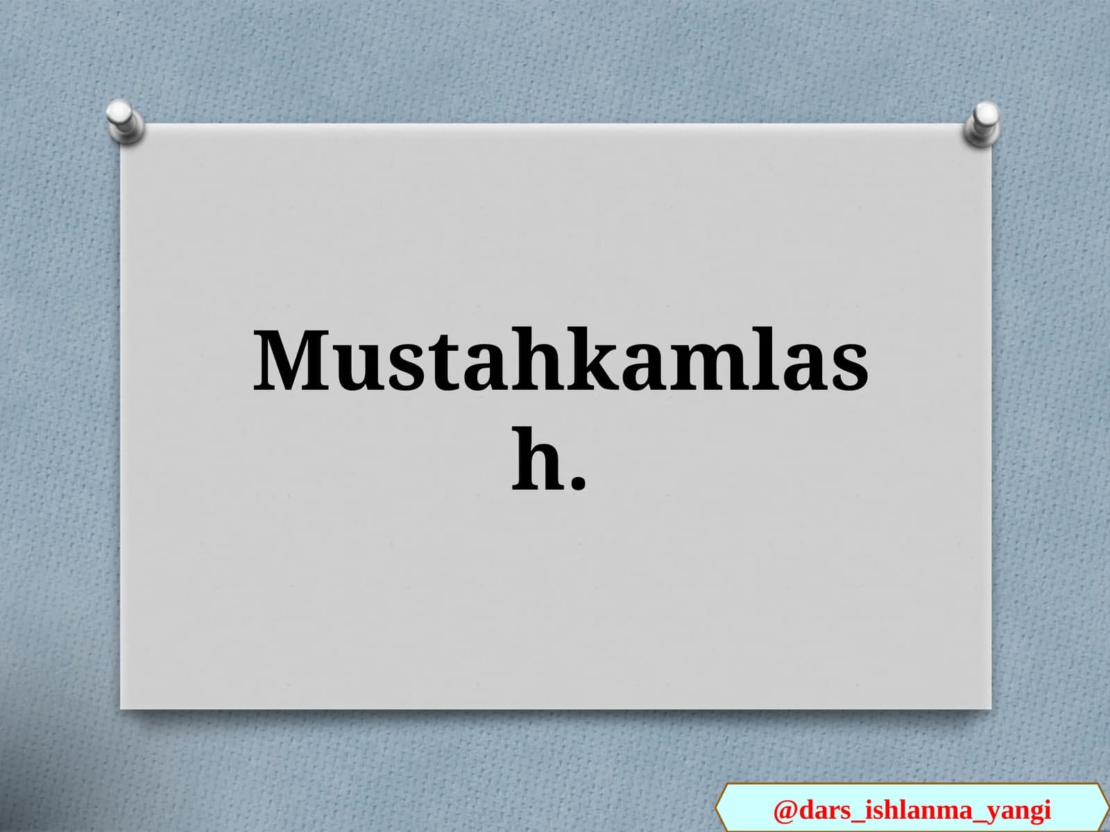 Yangimavzu mustahkamlash