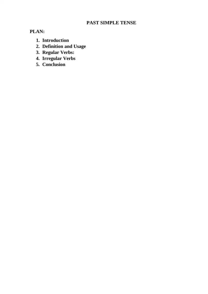 Past Simple Tense