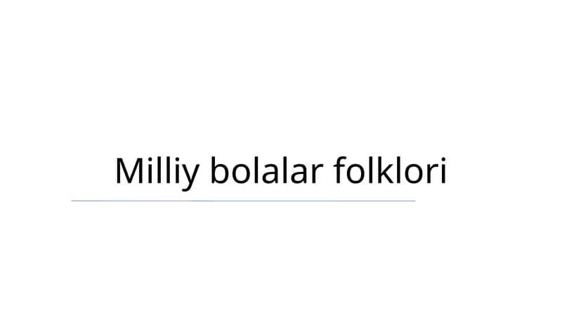 Milliy bolalar folklori