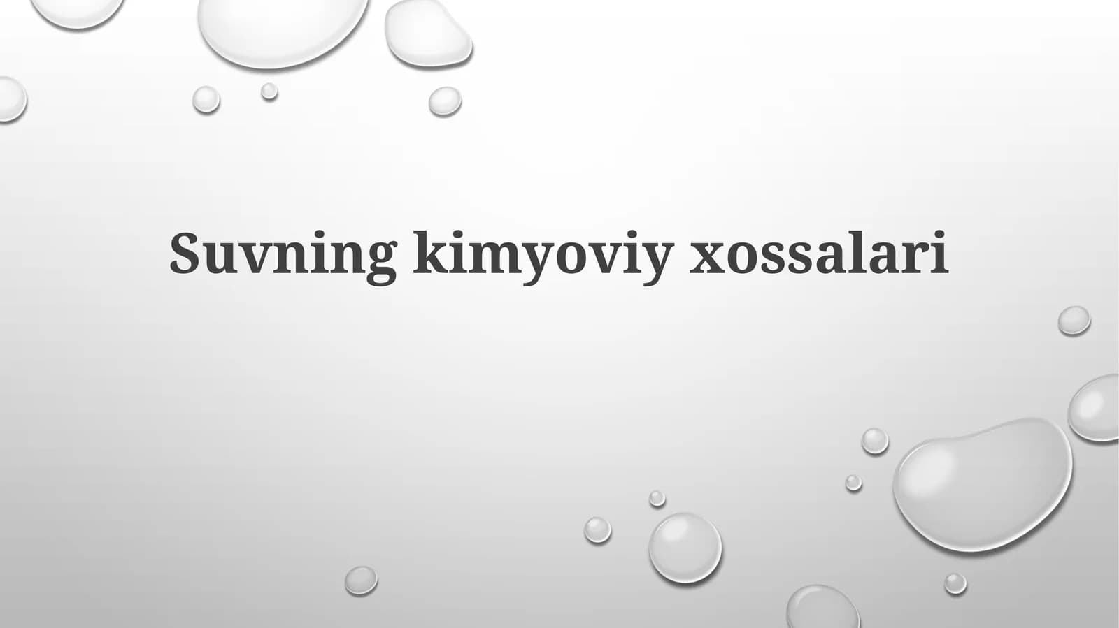 Suvningkimyoviyxossalari