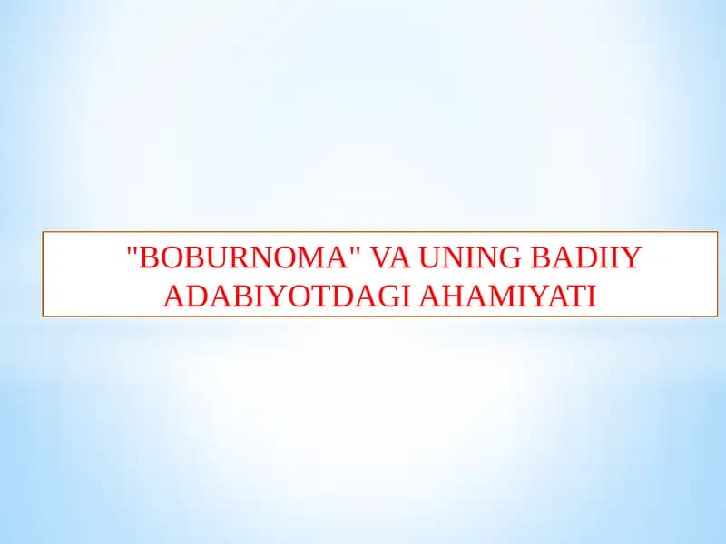 Boburnoma