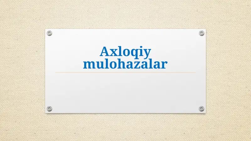 Axloqiymulohazalar