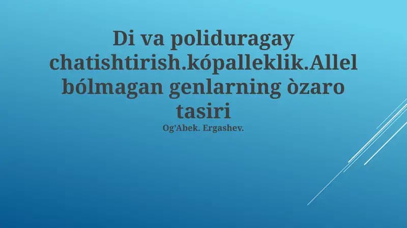 Epistaz turlari