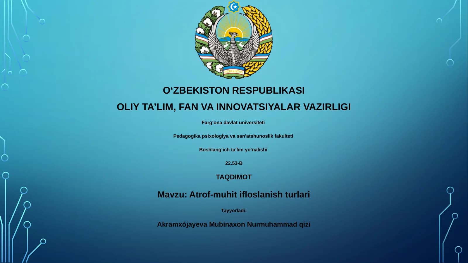 Atrof-muhit ifloslanish turlari
