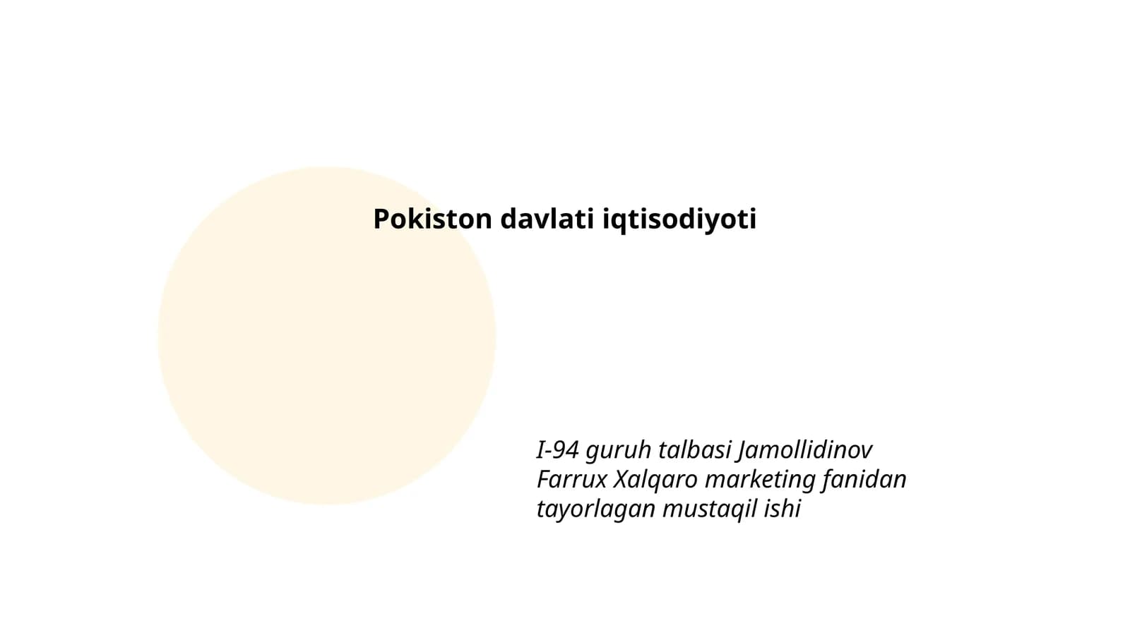 Pokiston davlati iqtisodiyoti