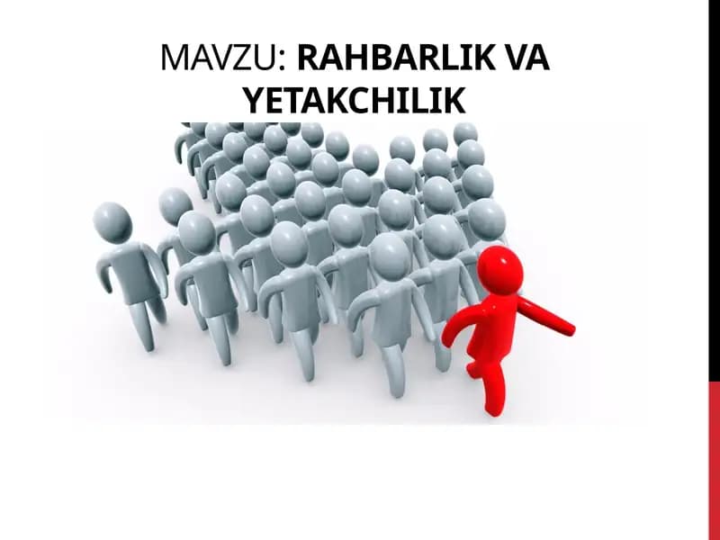 Rahbarlik va yetakchilik