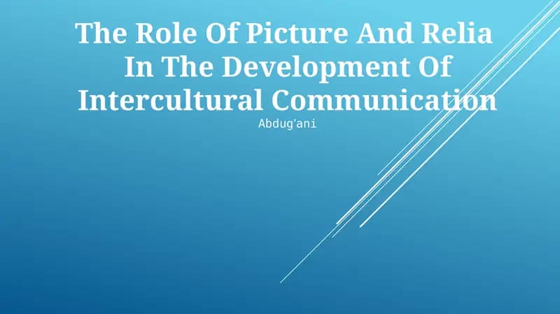The Role Of Picture And Relia In The Development Of Intercultural Communication