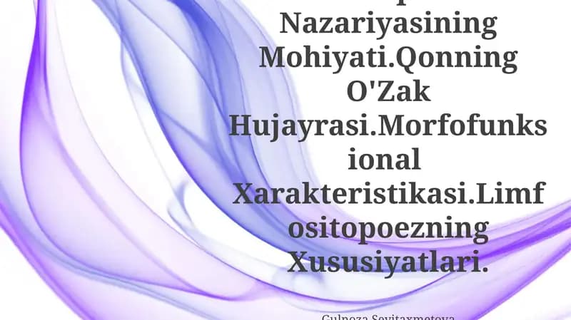 Gematopoez Nazariyalari