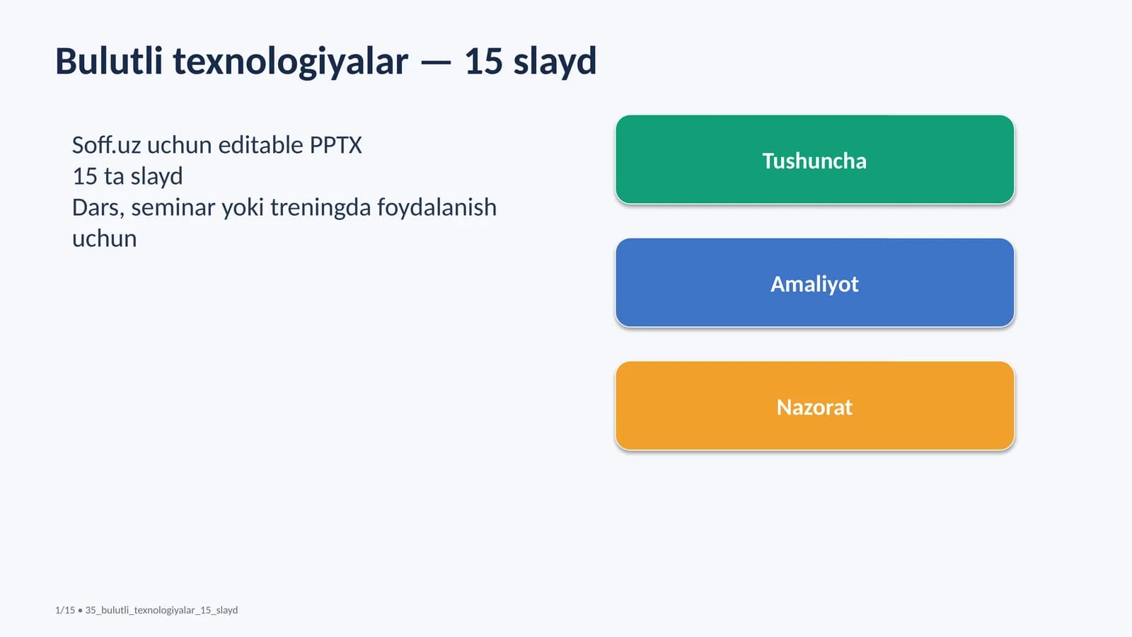 Bulutli texnologiyalar — 15 slayd