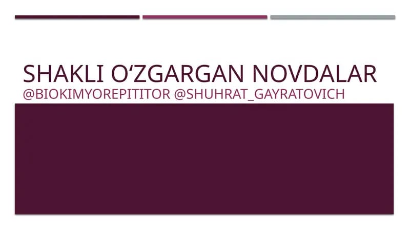 SHAKLI O‘ZGARGAN NOVDALAR