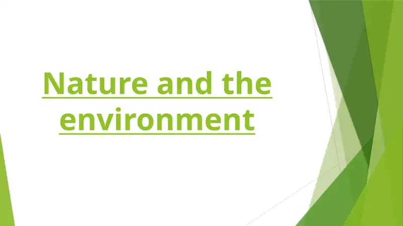 Understanding Nature and Environment
