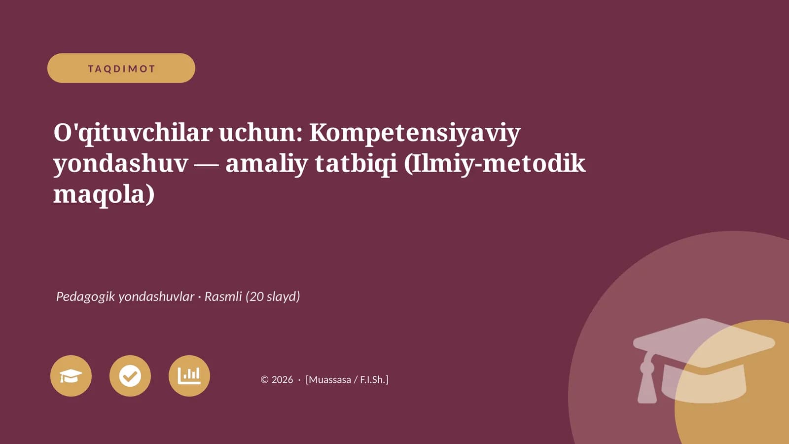 O'qituvchilar uchun: Kompetensiyaviy yondashuv — amaliy tatbiqi