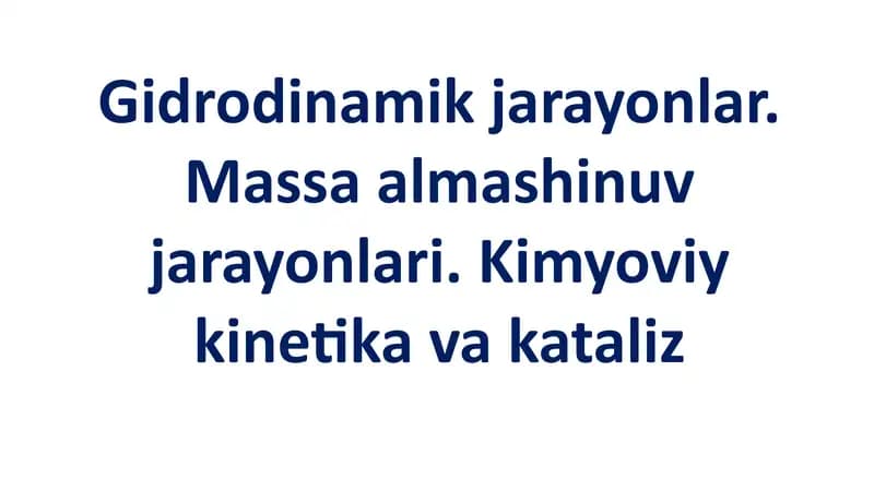 Gidrodinamik jarayonlar