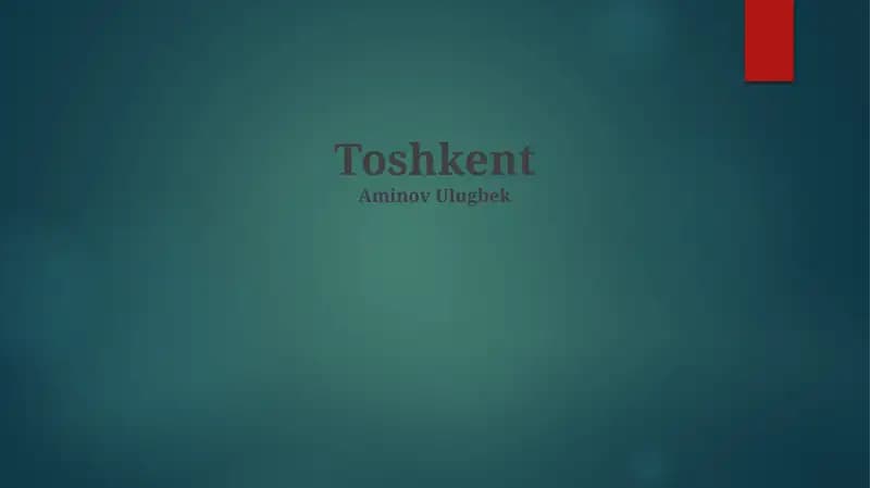Tashkent Economy and Industry