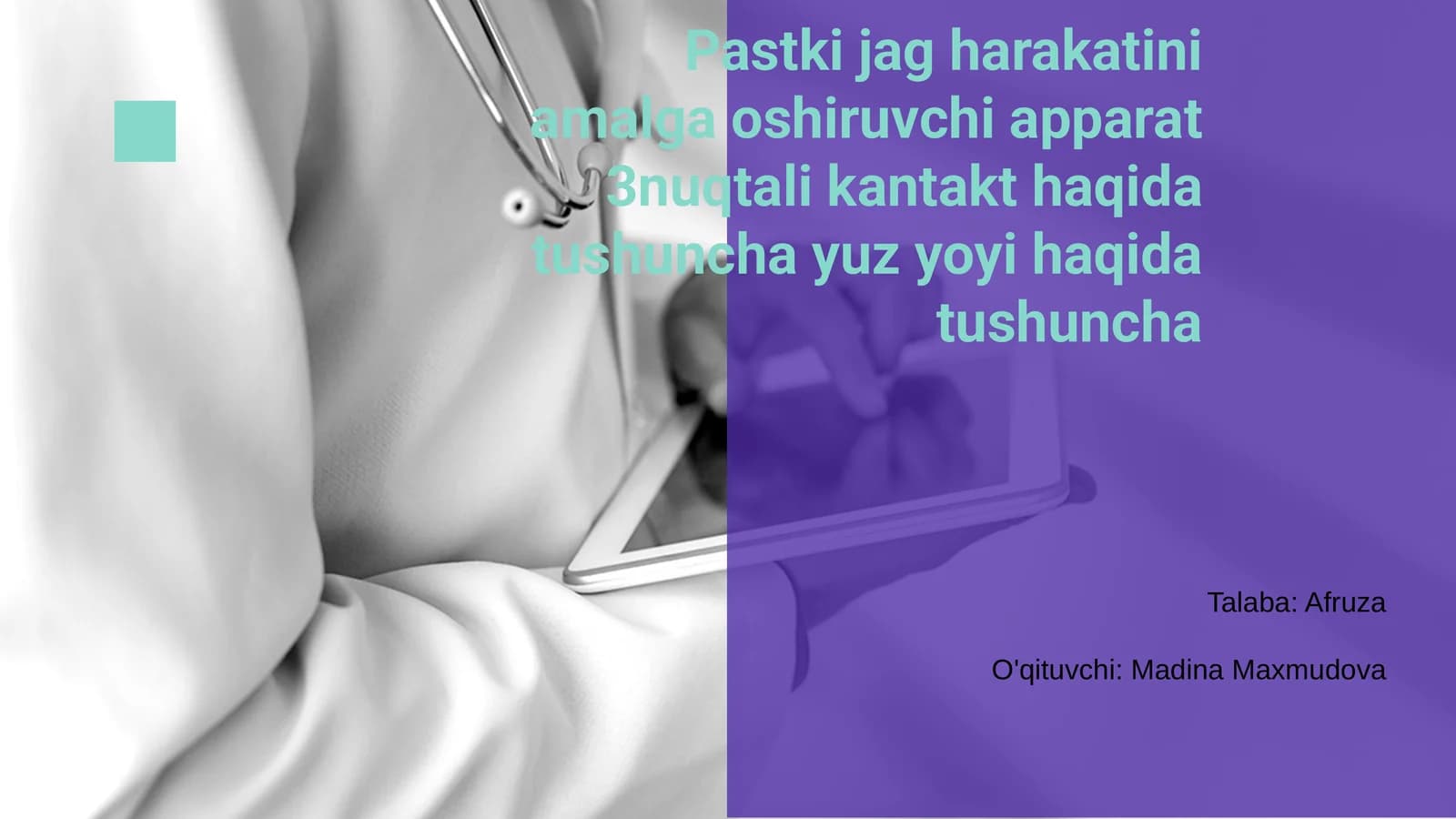 Pastki jag harakatini amalga oshiruvchi apparat 3nuqtali kantakt