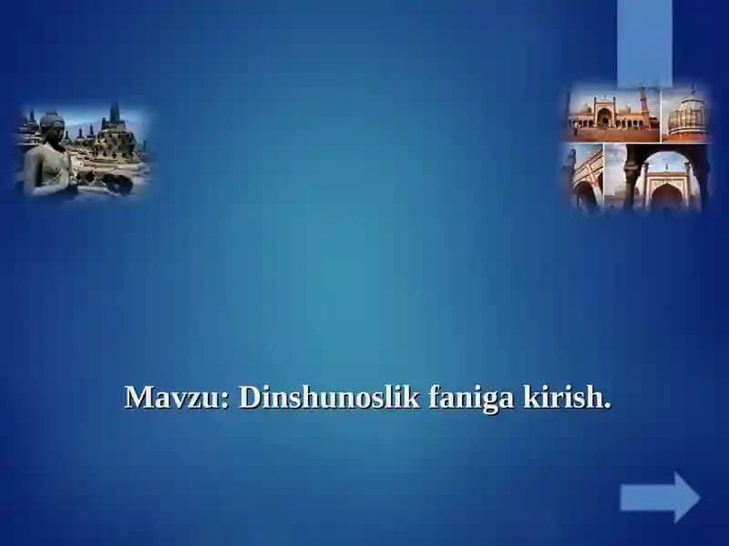 Dinshunoslik faniga kirish