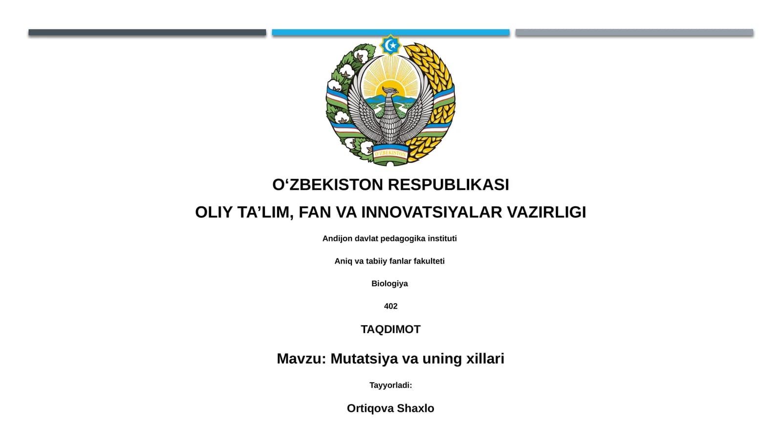 Mutatsiya va uning xillari