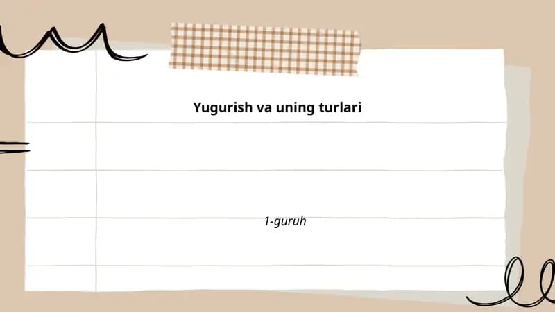 Yugurish va uning turlari