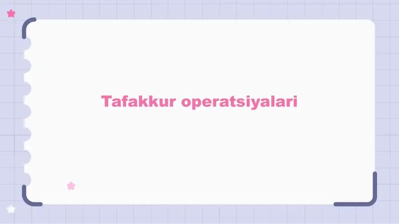 Tafakkur operatsiyalari