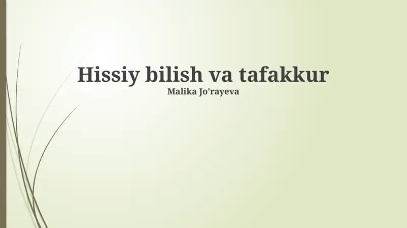 Hissiy bilish va tafakkur