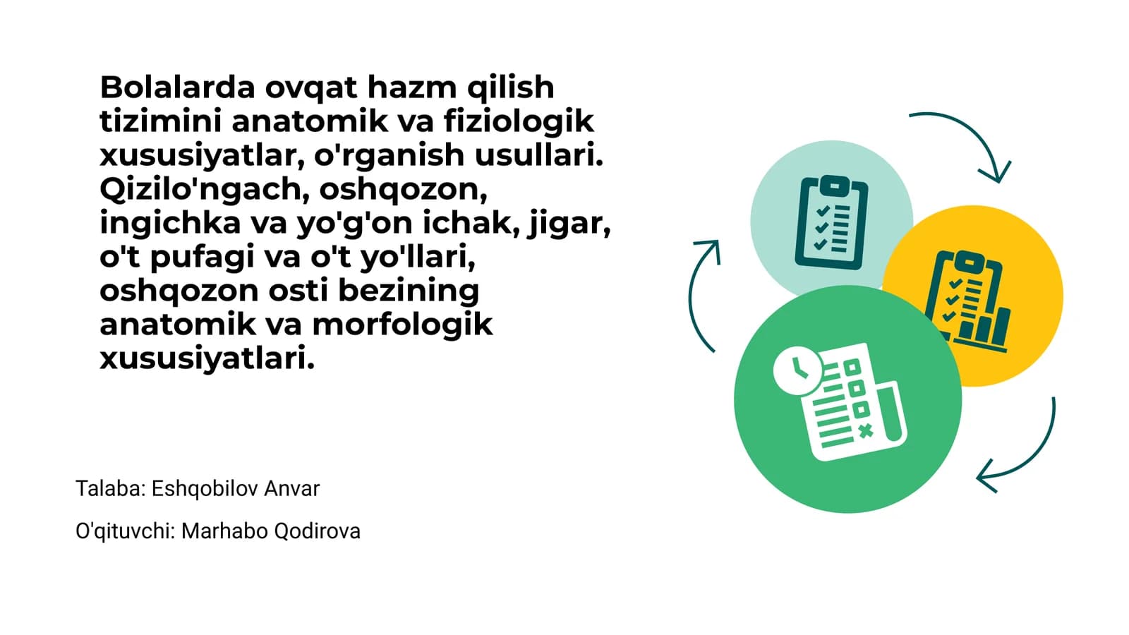 Bolalarda ovqat hazm qilish tizimi
