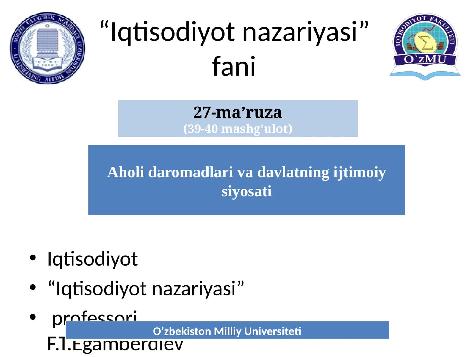 Iqtisodiyot nazariyasi