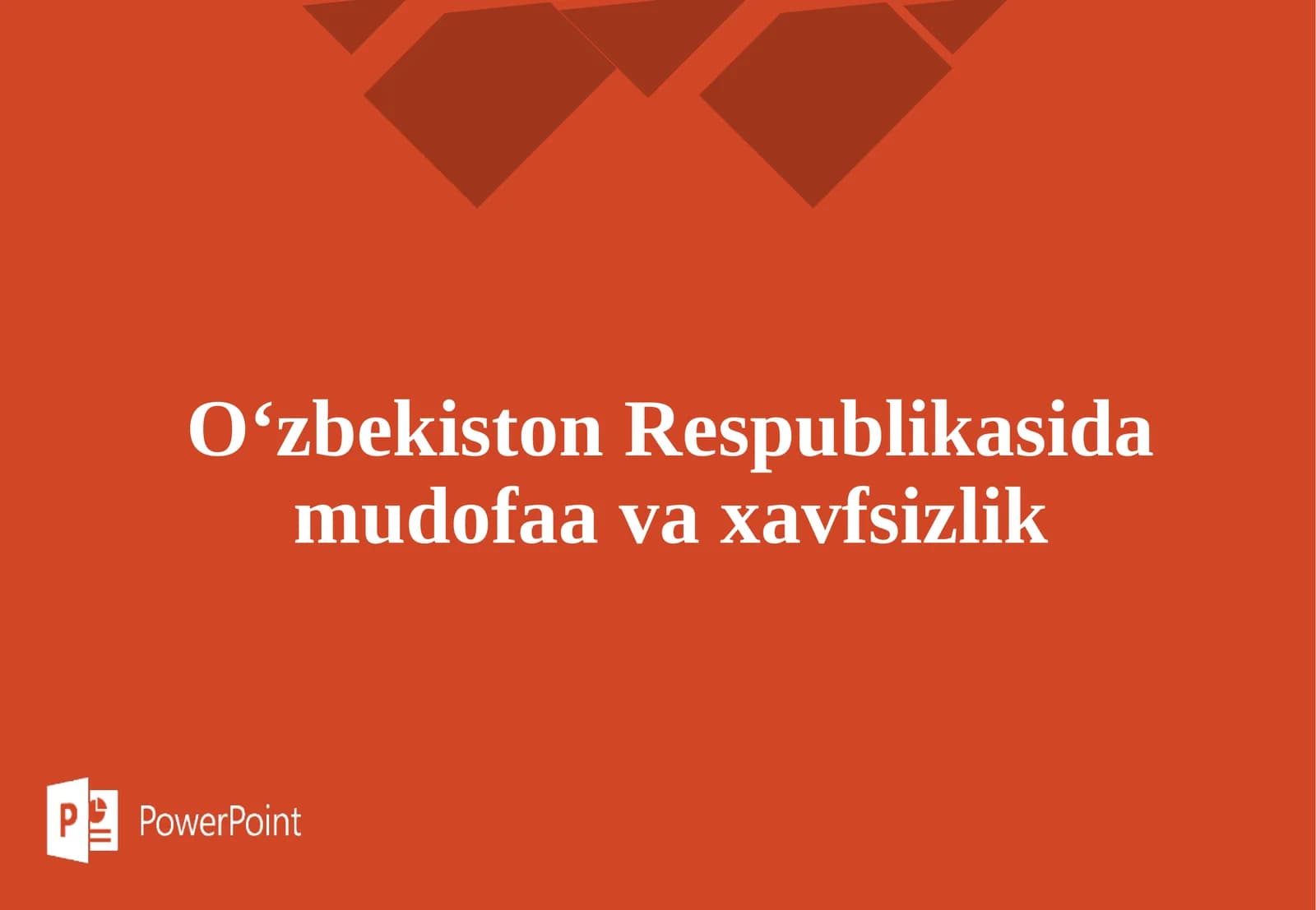 O‘zbekiston Respublikasida mudofaa va xavfsizlik