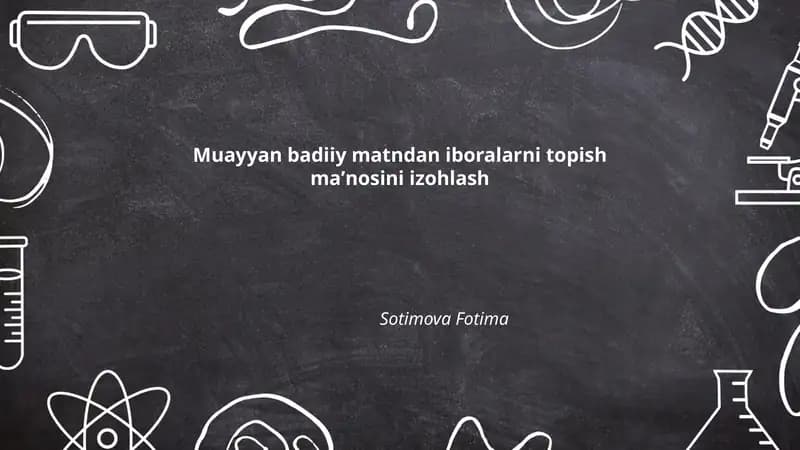 Iboralarni aniqlashning metodikasi badiiy matnda