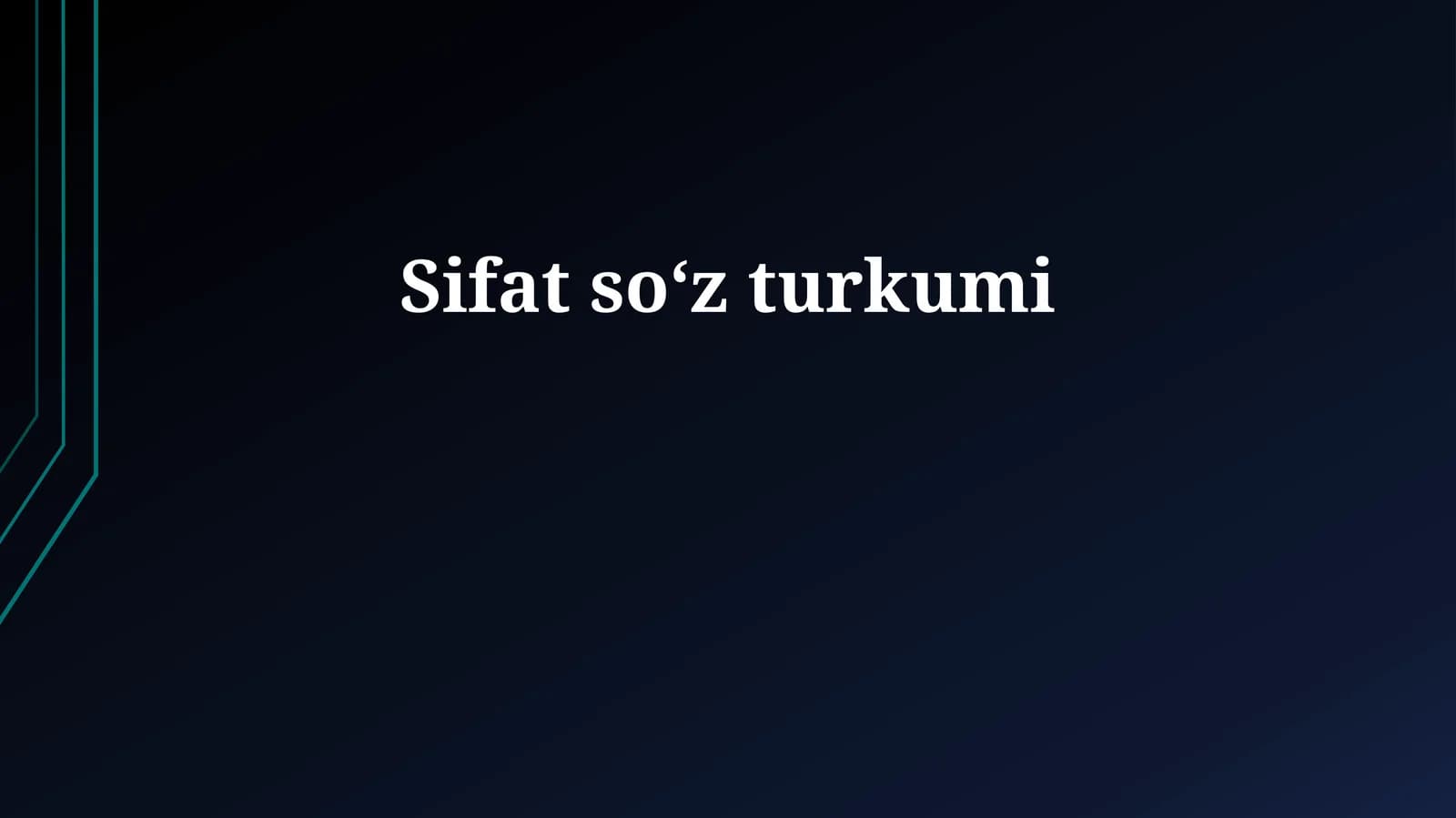 Sifat soʻz turkumi
