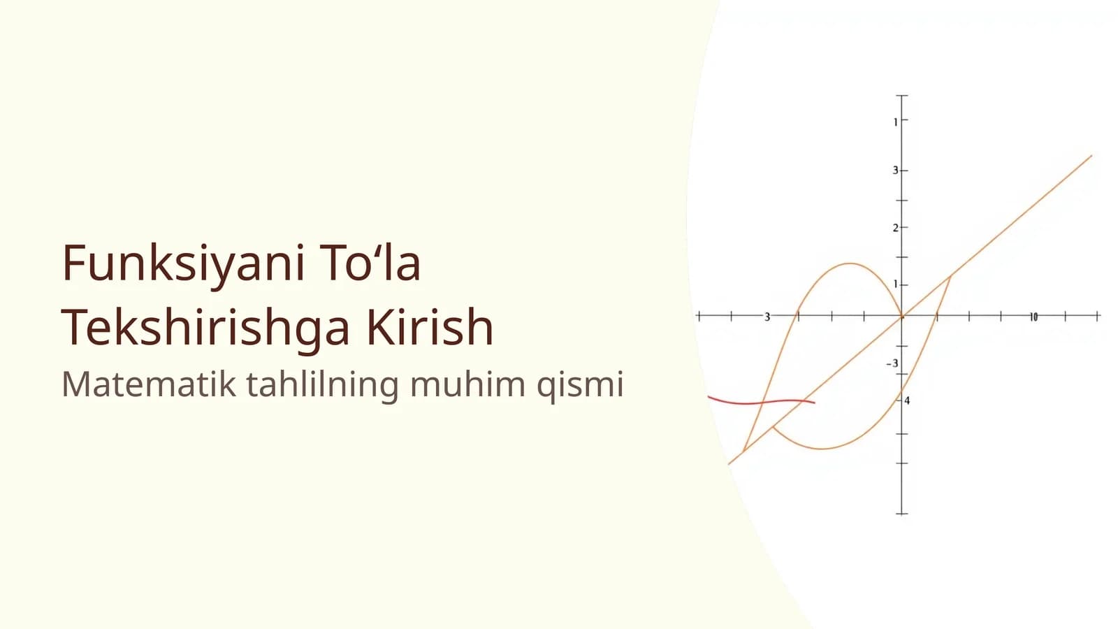 Funksiyani To‘la Tekshirishga Kirish