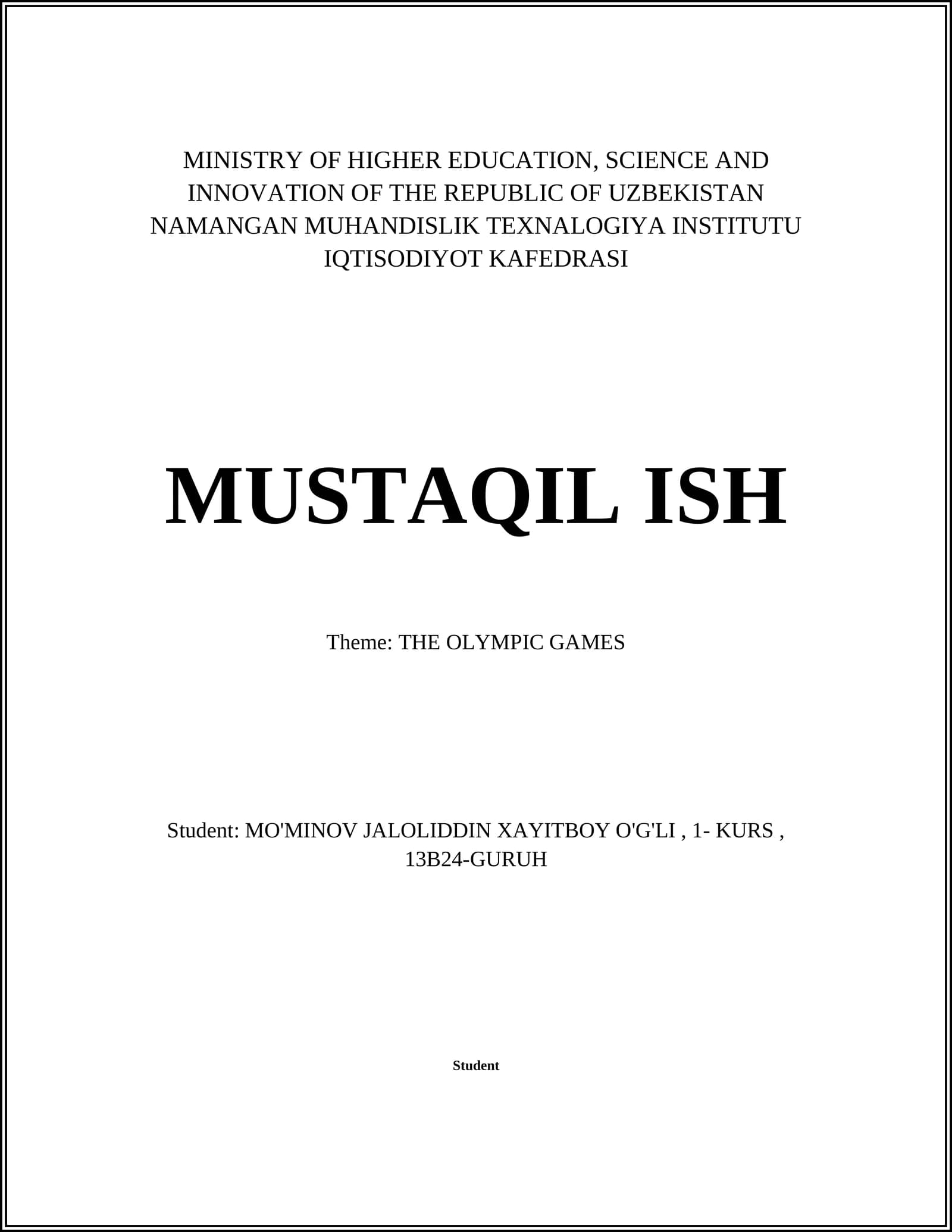 History of the Olympic Games