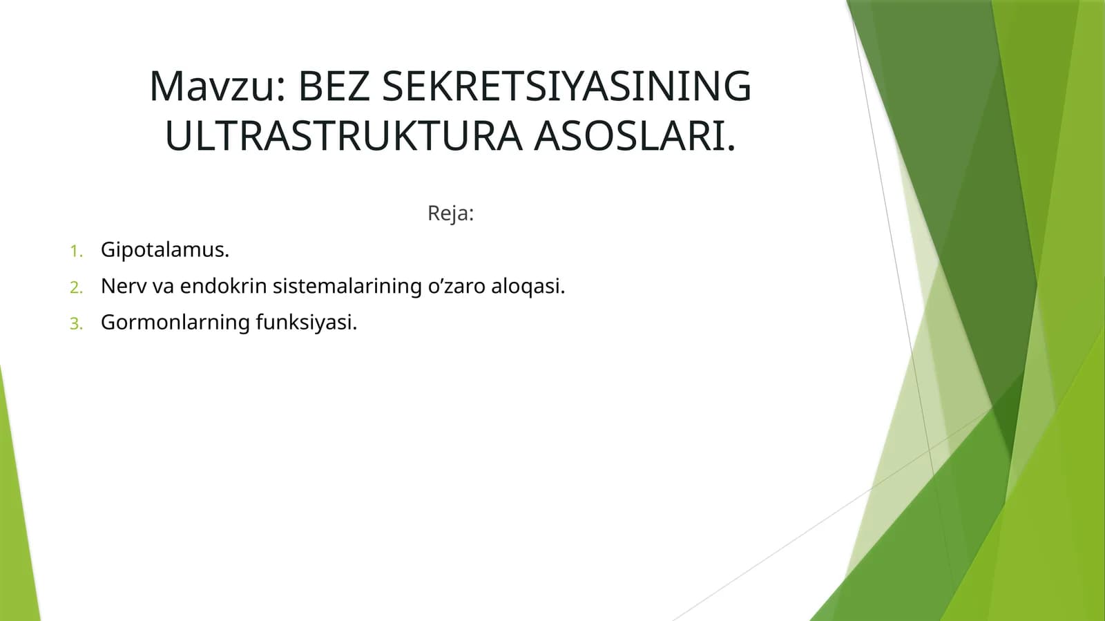 BEZ SEKRETSIYASINING ULTRASTRUKTURA ASOSLARI