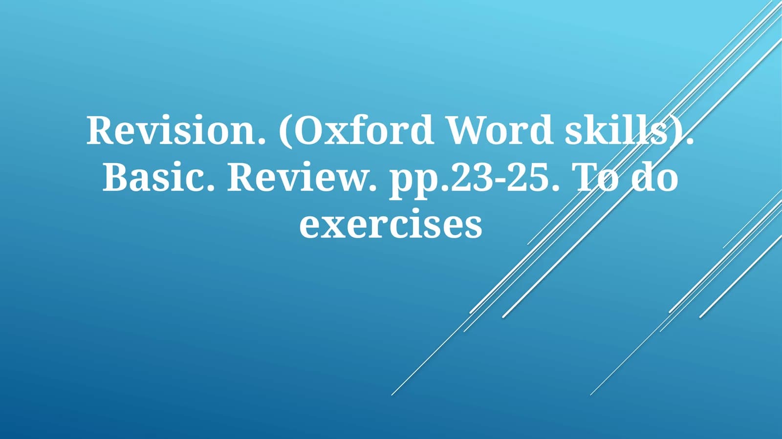 Revision (Oxford Word skills). Basic. Review