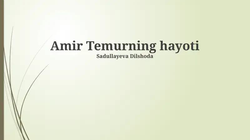 Amir Temurning hayoti