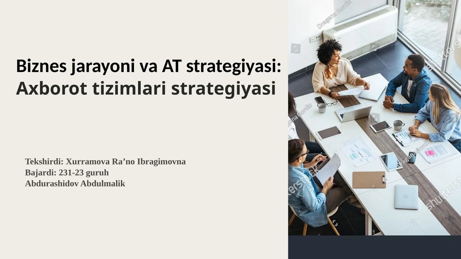 Biznes jarayoni va AT strategiyasi