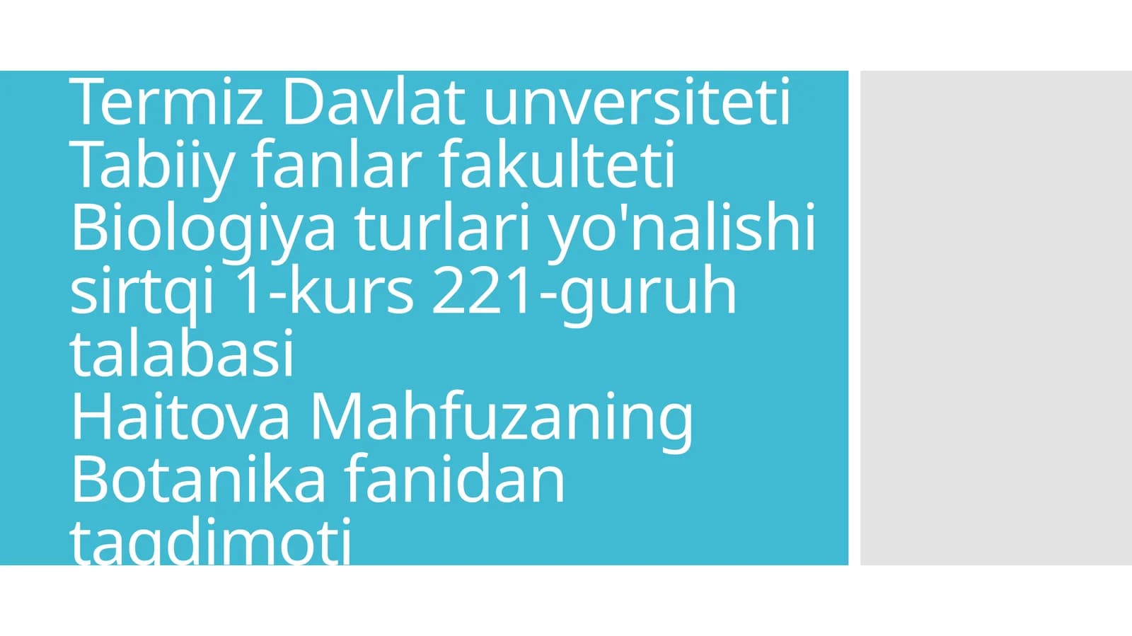 Botanika fanidan taqdimoti