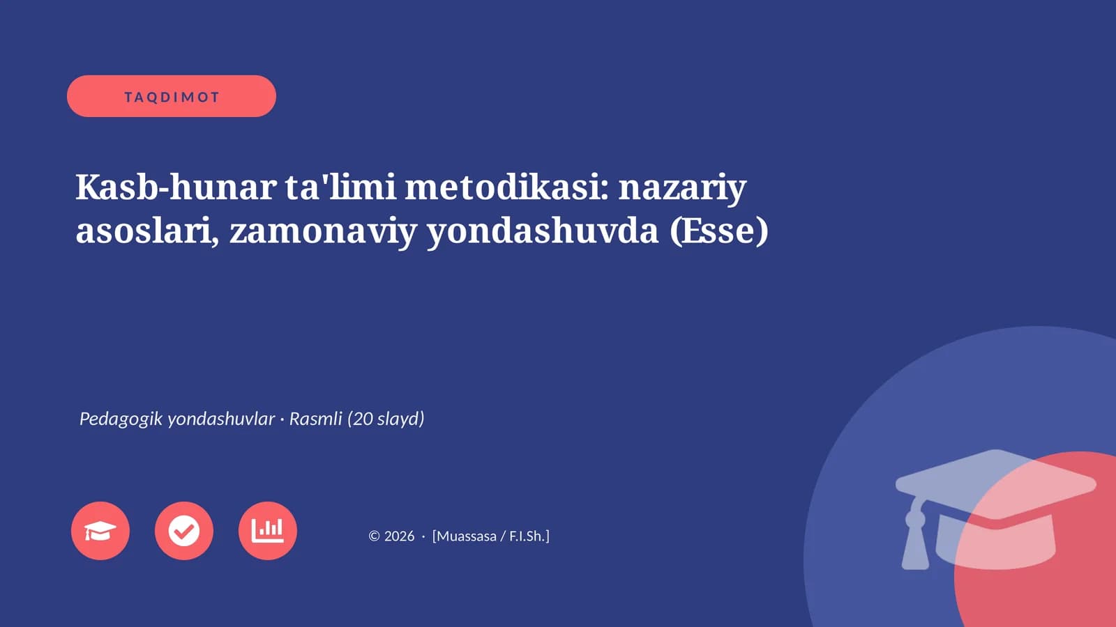 Kasb-hunar ta'limi metodikasi: nazariy asoslari, zamonaviy yondashuvda (Esse)