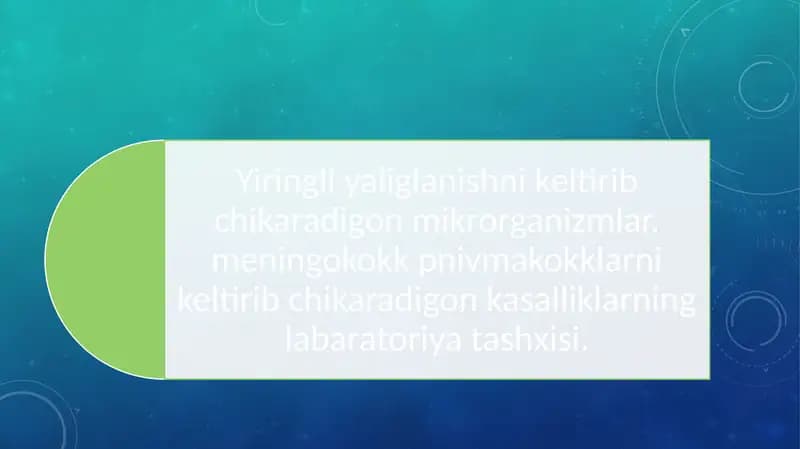 O‘tkir yiringli infeksiyalarining xususiyatlari