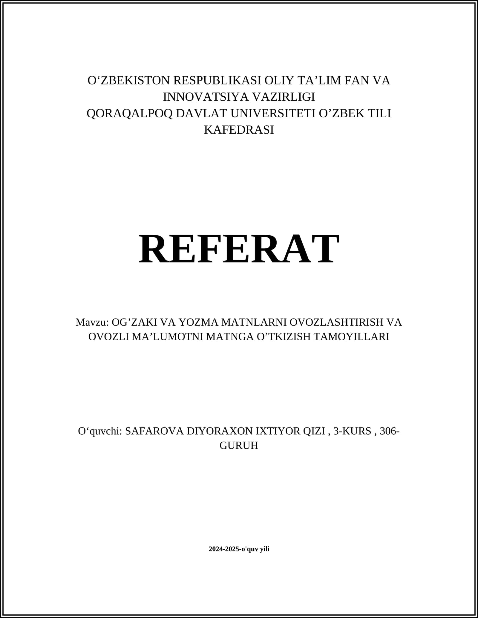 Matnlarni ovozlashtirish