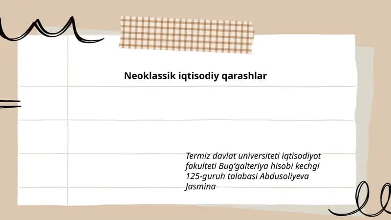 Neoklassik iqtisodiy qarashlar