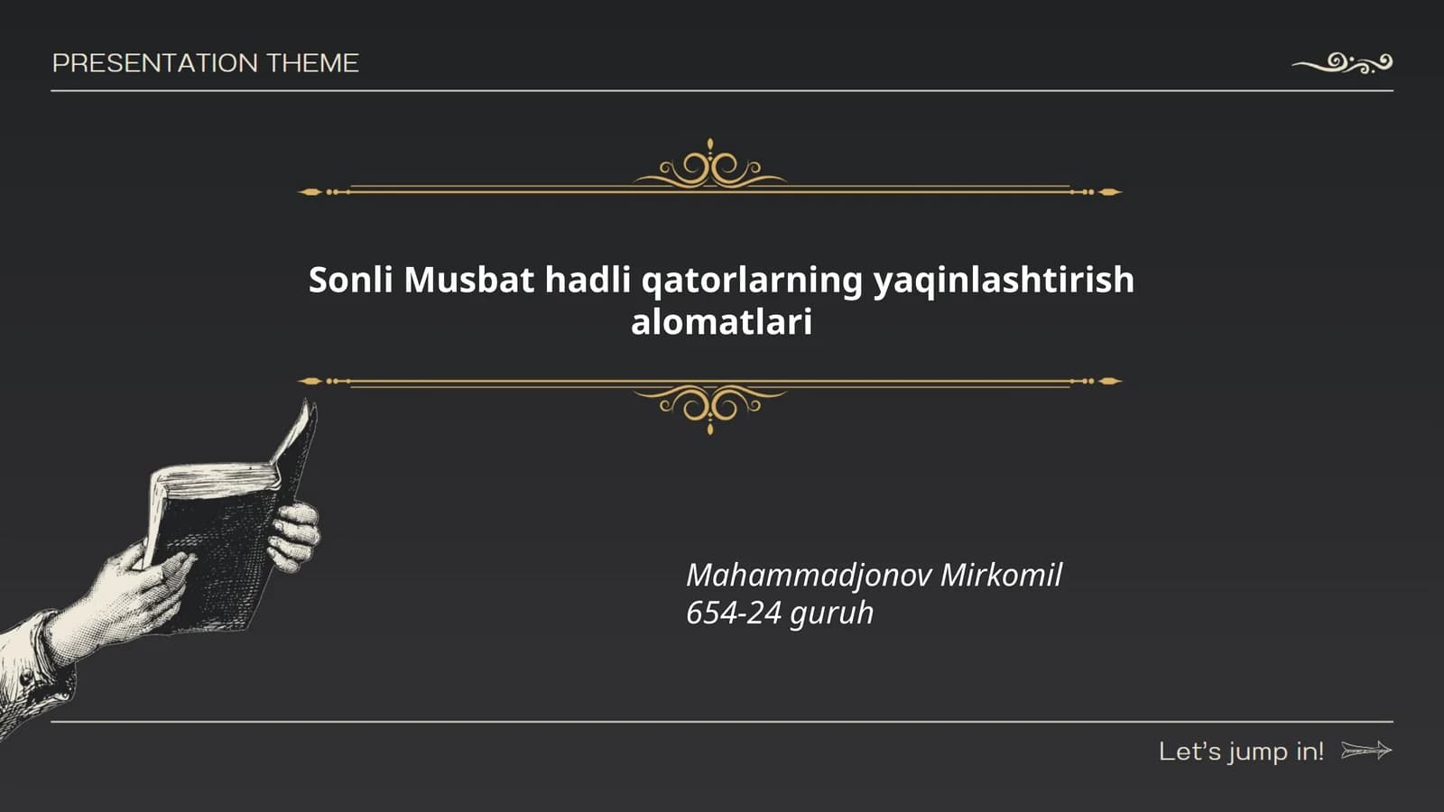 Sonli Musbat Hadli Qatorlarning Ta'rifi