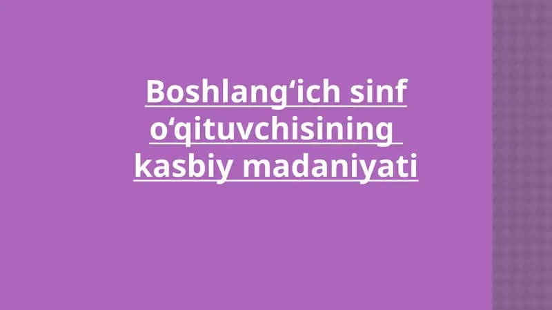 O‘qituvchining pedagogik texnikasi